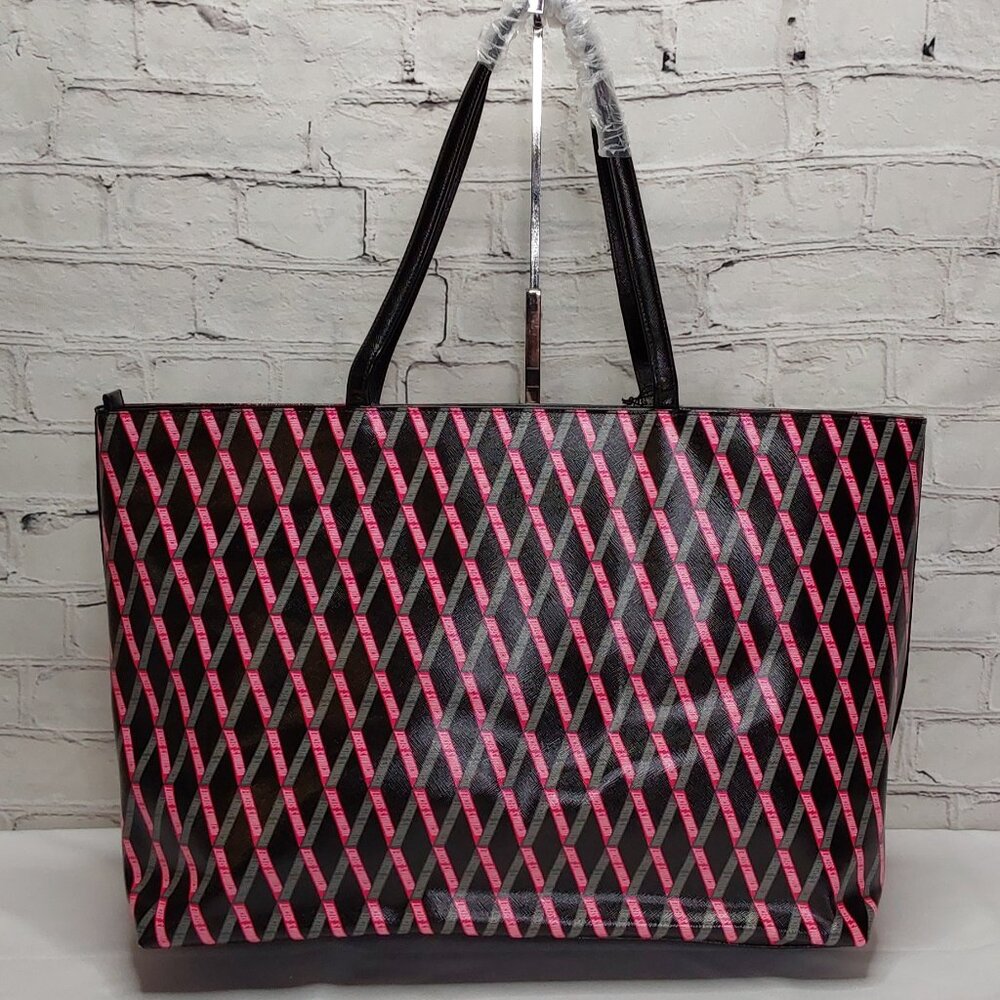 🎈HOLD🎈VICTORIA'S SECRET' TOP~ZIP CARRY~ALL TOTE BAG DOUBLE STRAP RIBBON LOGO - Picture 3 of 16